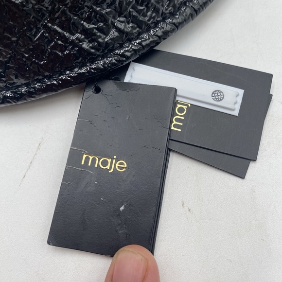 Maje Bucket Hat Black‎ Vinyl Textured Pattern New With Tags Size TU OSFM